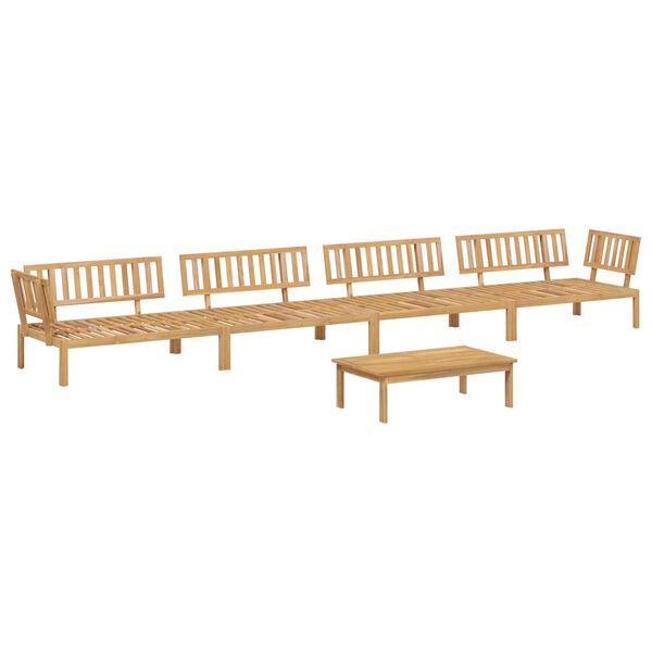 vidaXL Sofa Set mit Kissen Uni 5 pcs Creme Massivholz Akazie