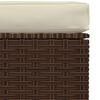 vidaXL Gartenhocker mit Kissen Braun 70x70x30 cm Poly Rattan