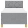 vidaXL LED Boxspringbett mit Matratze Hellgrau 80 x 200 cm Stoff