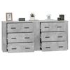 vidaXL Sideboards 2 Stk. Betongrau Holzwerkstoff