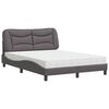vidaXL Bett mit Matratze "Hvar" Grau 120x200 cm Kunstleder