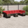 vidaXL 11-teiliges Gartensofa-Set mit Kissen, braun, Polyrattan