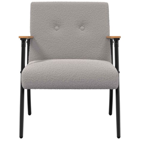 vidaXL Sessel Hellgrau 59 x 75 x 78 cm Lockiger woll&auml;hnlicher Stoff