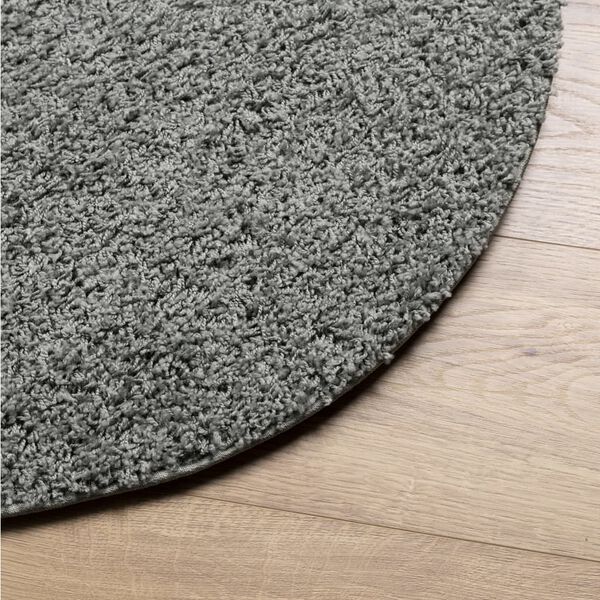 vidaXL Teppich Shaggy Hochflor Modern Gr&uuml;n &Oslash; 100 cm