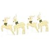 vidaXL LED Rentiere 6 Stk. Gold 44 x 18 x 65,5 cm PET 180 LEDs