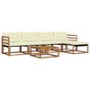 vidaXL Outdoor-Sofagarnitur 6 Stk. Natur und Creme