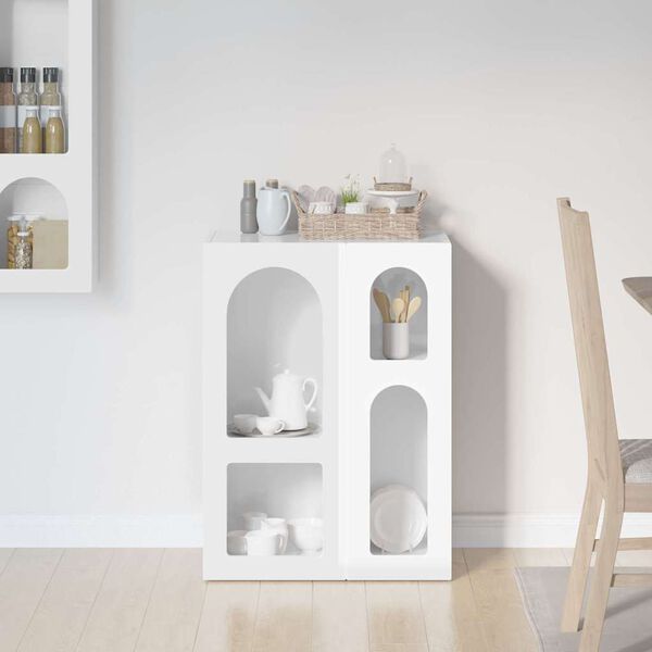 vidaXL Sideboard Hochglanz Wei&szlig; 59 x 35 x 80,5 cm Holzwerkstoff