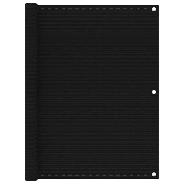 vidaXL Balkon-Sichtschutz Schwarz 120x600 cm HDPE