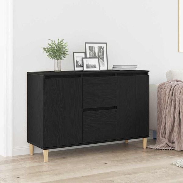 vidaXL Sideboard mit Schubladen Schwarz 102 x 35 x 60 cm Holzwerkstoff