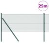 vidaXL Zaunpfosten Gr&uuml;n 25 x 0,4 m (12 x 12 mm Maschen) Stahl und PVC