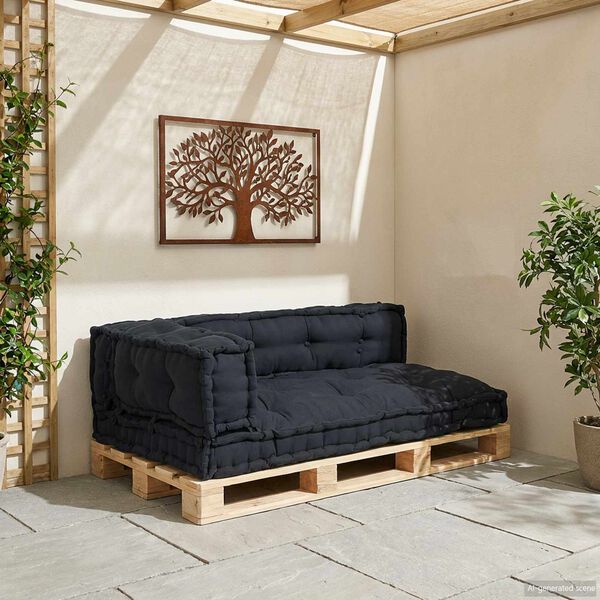 vidaXL Pallet Sofa Kissen 3 pcs Anthrazit 120 x 80 x 38 cm Stoff