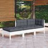 vidaXL 3-tlg. Garten-Lounge-Set mit Kissen Massivholz Kiefer