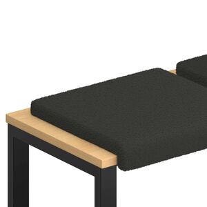 vidaXL Bankkissen 2 stk. Sherpa-Stoff Dunkelgrau Tiefe 35 cm