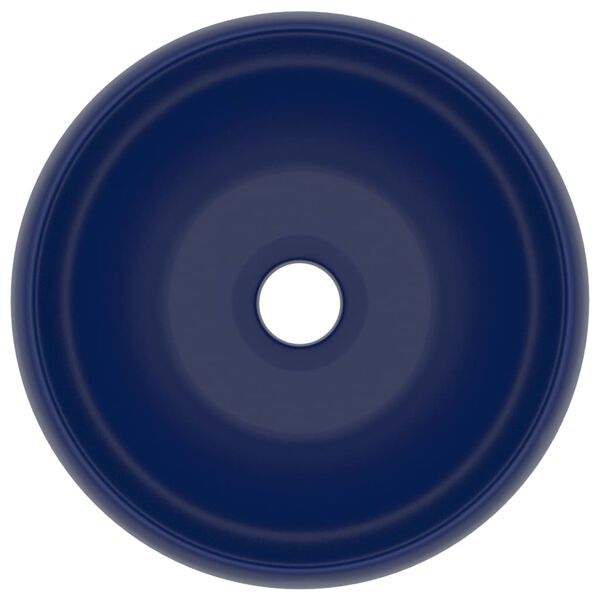 vidaXL Luxuriöses Waschbecken Rund Matt Dunkelblau 40x15 cm Keramik
