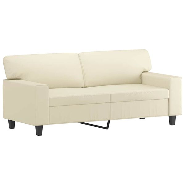 vidaXL 2-Sitzer-Sofa Creme 140 cm Kunstleder