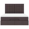vidaXL Ottoman-Bett mit Matratze Dunkelbraun 140x200 cm Stoff