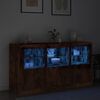 vidaXL Sideboard mit LED-Leuchten R&auml;uchereiche 123x37x67 cm