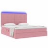 vidaXL Bett mit Stauraum und LED mit Matratze Rosa 180 x 200 cm Samt