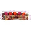 vidaXL 4-Sitzer Modularer Pouf Patchwork Stoff