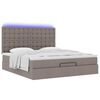 vidaXL Ottoman-Bett mit Matratze & LEDs Taupe 180x200 cm Stoff