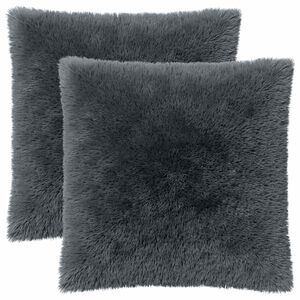 vidaXL Kissen mit Kissen HEERLEN 2 Stk. Anthrazit PV Fleece