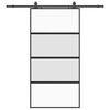 vidaXL Schiebet&uuml;r mit Beschlag Schwarz 102,5x205 cm Hartglas