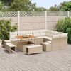 vidaXL Gartensofa-set mit Kissen mit Speicher 12 pcs Beige Poly Rattan