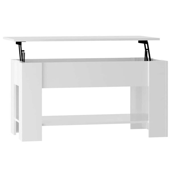 vidaXL Couchtisch Hochglanz-Wei&szlig; 101x49x52 cm Holzwerkstoff