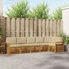 vidaXL Sofagarnituren 6 pcs Natur und Beige Massivholz Akazie