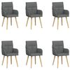 vidaXL Esszimmerst&uuml;hle 6 pcs Stoff Dunkelgrau 60 x 56 x 96 cm