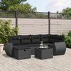 vidaXL 6-tlg. Garten-Sofagarnitur mit Kissen Schwarz Poly Rattan