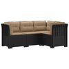 vidaXL 4-Sitzer Gartensofa mit Kissen Rattan-Look PP Anthrazit