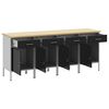 vidaXL Werkbank mit Schubladen 4 pcs Schwarz und Grau 200 x 55 x 85 cm