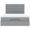 vidaXL Ottoman-Bett mit Matratze Hellgrau 140x190 cm Stoff