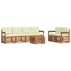 vidaXL Outdoor-Sofagarnitur 7 stk. Natur und Creme Massivholz Akazie