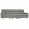 vidaXL 3-Sitzer-Sofa mit Hocker Dunkelgrau 210 cm Stoff