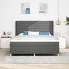 vidaXL Boxspringbett mit Matratze Dunkelgrau 180 x 200 cm Stoff