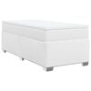 vidaXL Boxspringbett mit Matratze Wei&szlig; 80x200 cm Kunstleder