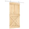 vidaXL Schiebet&uuml;r 95 x 210 cm Massivkiefer (Unbehandelt)