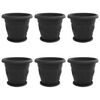 vidaXL Blument&ouml;pfe 6 pcs Schwarz &Oslash; 39 x 32 cm Kunststoff