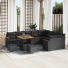 vidaXL Gartensofa-set mit Kissen mit Kissen 12 pcs Schwarz Poly Rattan