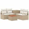 vidaXL Sofa Set 6 stk. Beige und Cremewei&szlig; Polyrattan und Stahl