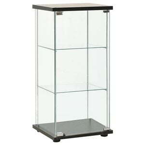 vidaXL Vitrinenschrank Hartglas Schwarz