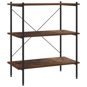 vidaXL Regal mit 3 B&ouml;den Schwarz und Natur 80x40x92 cm
