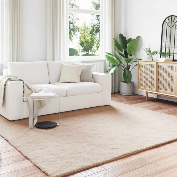 vidaXL Kunstfell Hasen Teppich Olite Taupe 240 x 240 cm Polyester