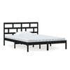 vidaXL Massivholzbett Schwarz 150x200 cm