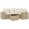 vidaXL 5-tlg. Garten-Sofagarnitur mit Kissen Beige Poly Rattan
