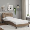 vidaXL Bett mit Matratze "Hvar" Cappuccino-Braun 80x200 cm Kunstleder