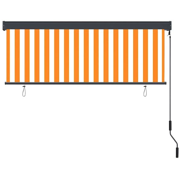 vidaXL Outdoor Rollo Gestreift Orange und Weiß 180 x 250 cm Stoff