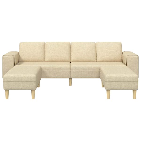 vidaXL Sofa Set Creme Stoff